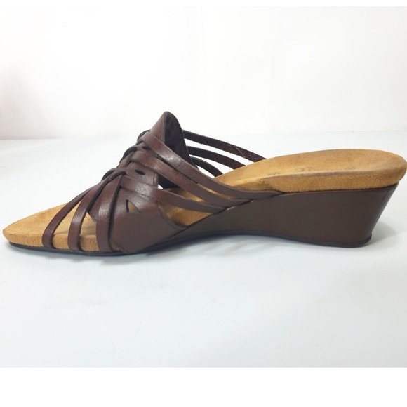 Minnetonka Shoes - Minnetonka Low Wedge Heels Dark Brown 8